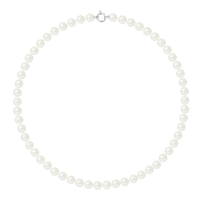 Mitzuko White/Silver Pearl Choker Necklace