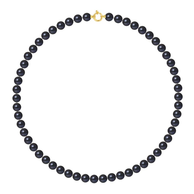 Mitzuko Black Yellow Gold Pearl Choker Necklace