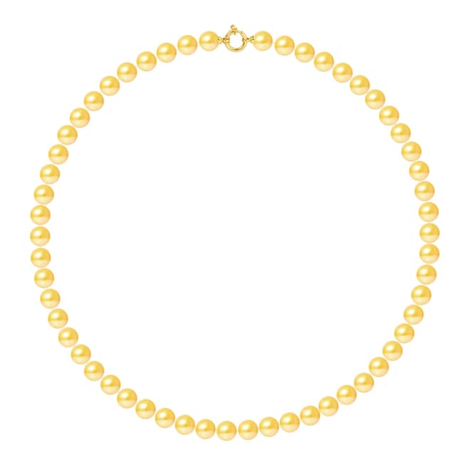 Mitzuko Yellow Gold Pearl Choker Necklace