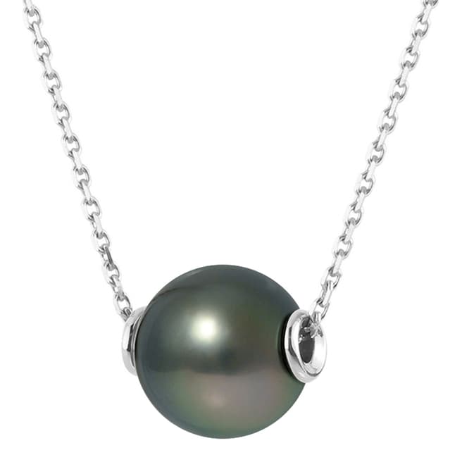 Just Pearl Black Pearl White Gold Necklace