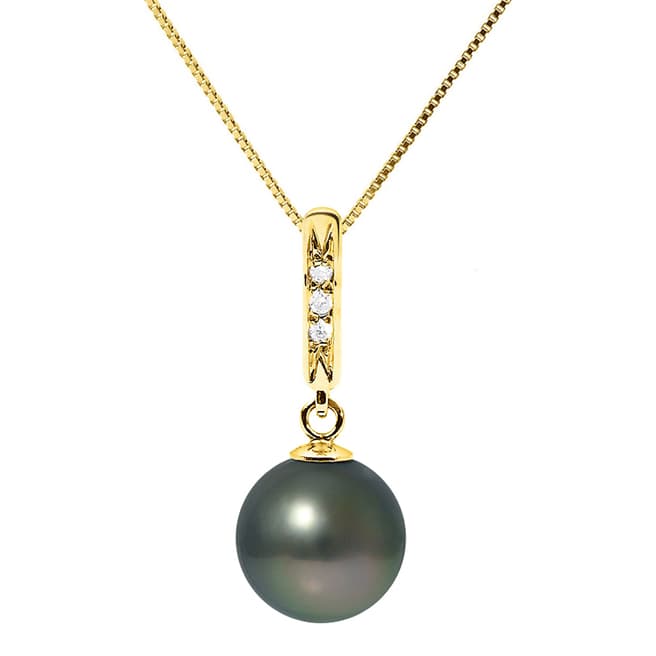 Mitzuko Black Pearl and Diamond Necklace