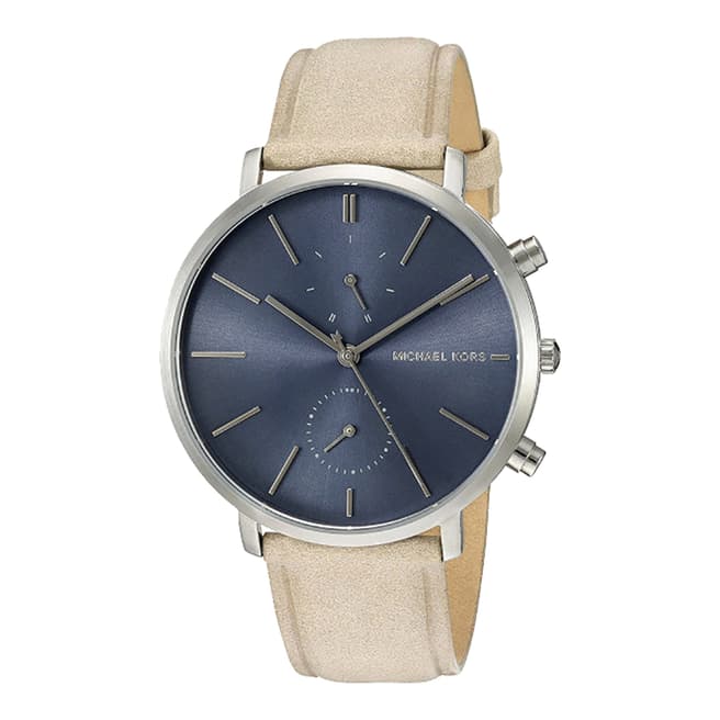 Michael Kors Tan/Silver Jaryn Chronograph Leather Men's Watch 42mm