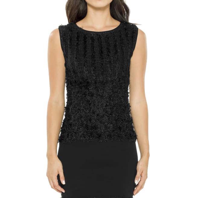 Leon Max Collection Black Textural Knitted Dress