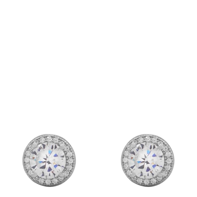 Chloe Collection by Liv Oliver Silver Halo Stud Earrings