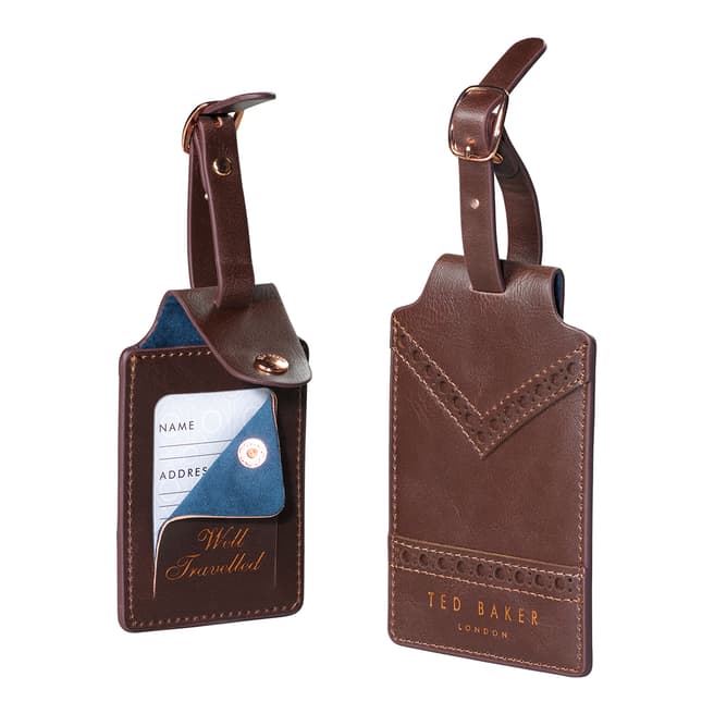 Ted Baker Walnut Brown Luggage Tag Set