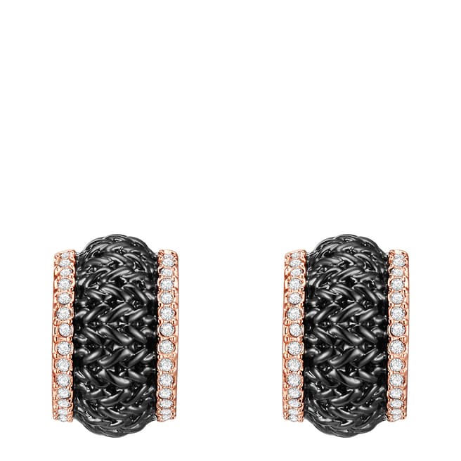 Saint Francis Crystals Rosegold/Black Crystal Elements Swarovski Earrings