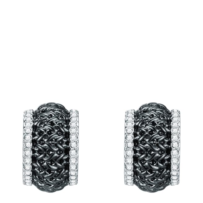 Saint Francis Crystals Silver/Black Crystal Elements Swarovski Earrings