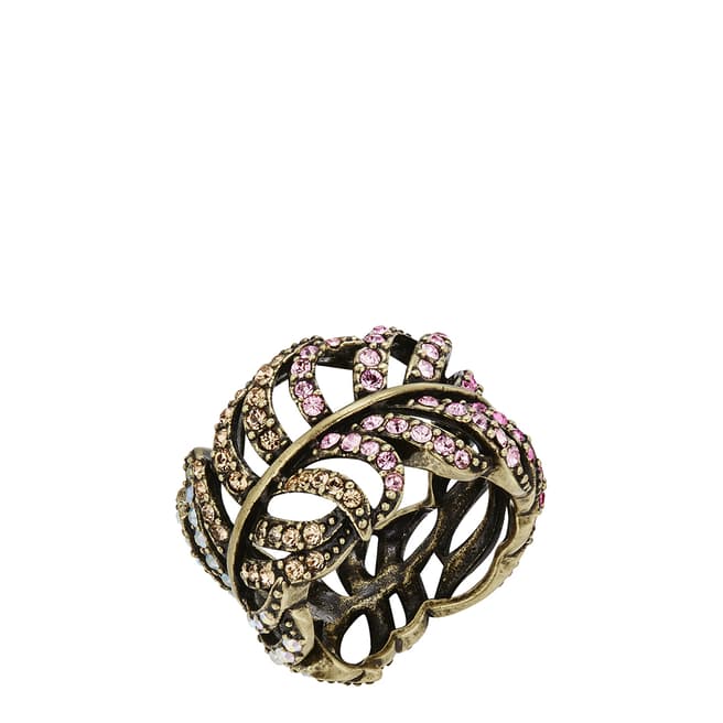 Saint Francis Crystals Bronze/Pink Crystal Elements Swarovski Ring