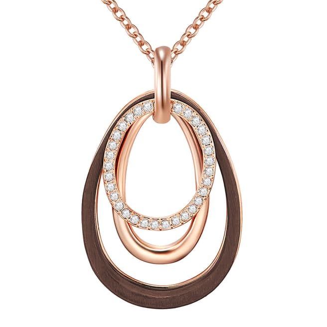 Lilly & Chloe Rosegold And Brown Crystal Elements Swarovski Necklace