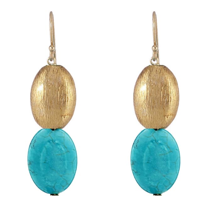 Liv Oliver Gold and Turquoise Drop Earrings