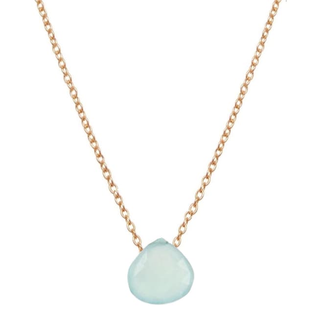 Liv Oliver Gold Chalcedony Drop Necklace