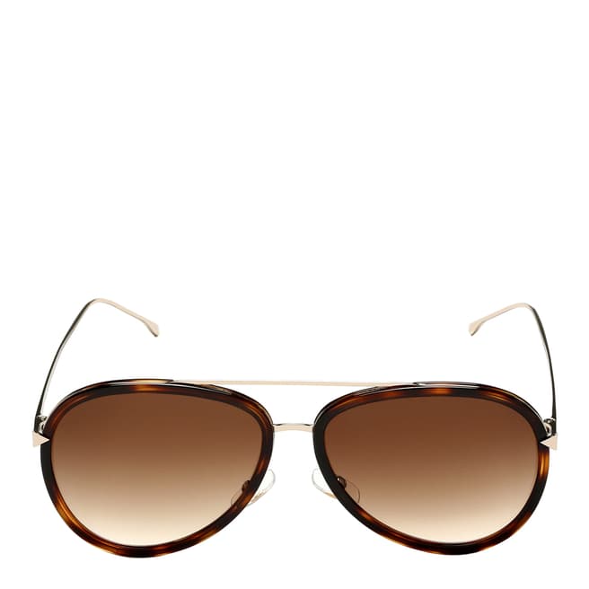Fendi Women's Brown/Gold Funky Angle Sunglasses 57mm
