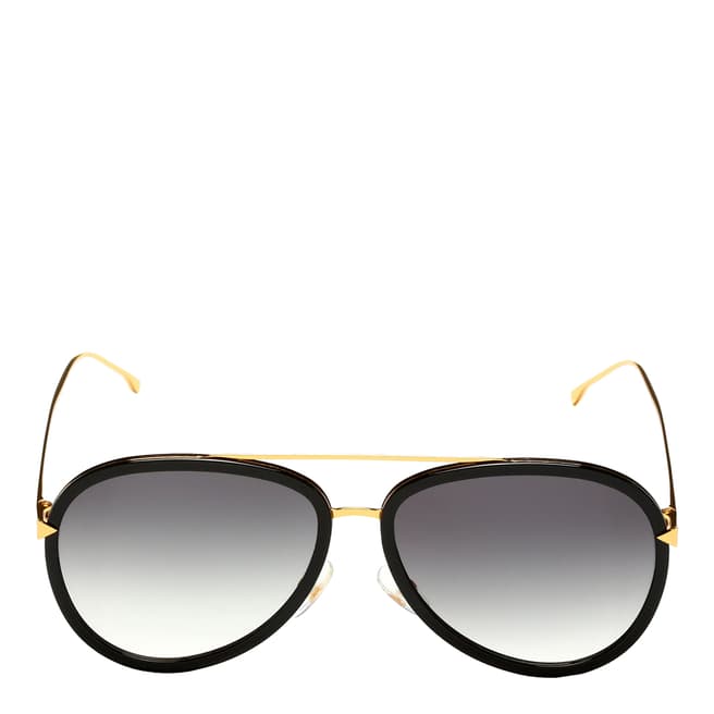 Fendi Women's Black/Gold Funky Angle Sunglasses 57mm