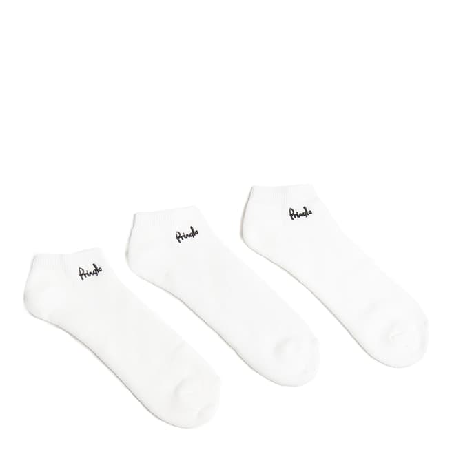 Pringle Mens White Pack Of Three Secret Socks