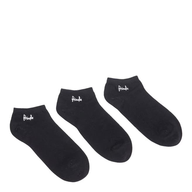 Pringle Mens Black Pack of Three Secret Socks