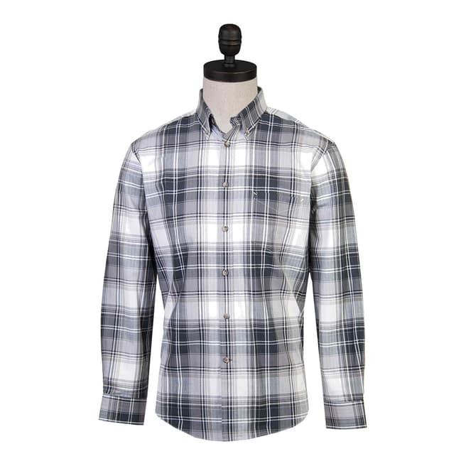 Austin Reed Grey Plaid Regular Fit Cotton Shirt