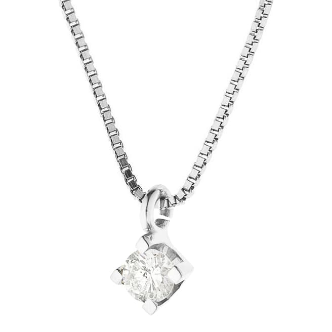Only You White Gold  Solitaire Diamond Necklace 0.15 cts