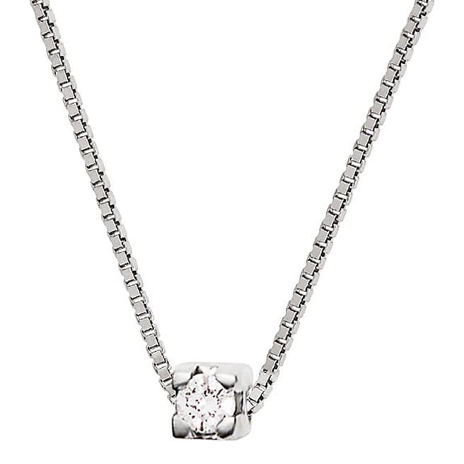 Only You Silver Diamond Venitienne Link Necklace 0.05 cts