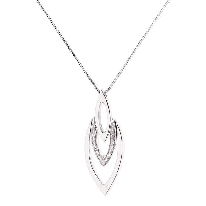 Only You Silver Diamond Pendant Necklace 0.05Cts