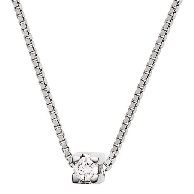 Pretty Solos Silver Diamond Link Necklace 0.03 cts