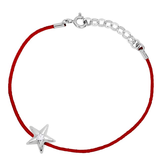 Only You Red/Silver Star Diamond Bracelet 0.03Cts