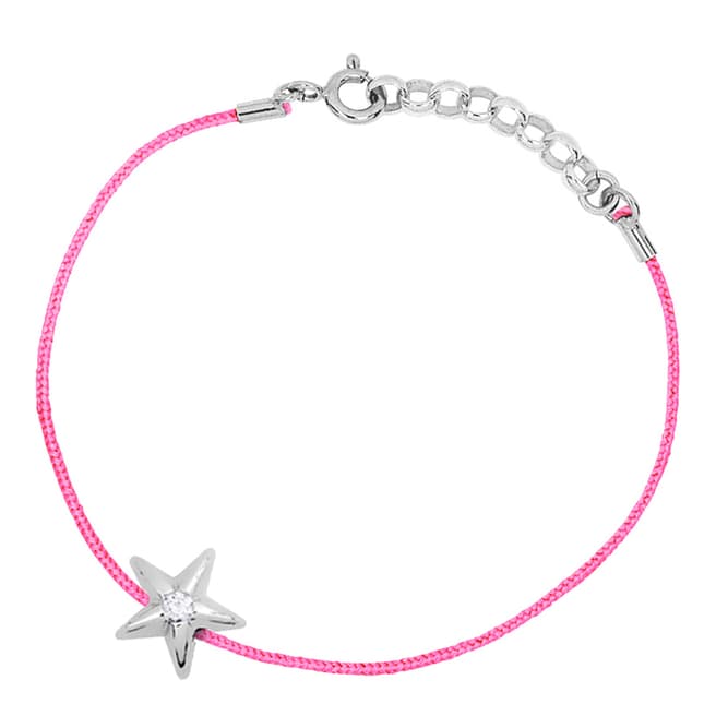 Only You Pink/Silver Star Diamond Bracelet 0.03Cts