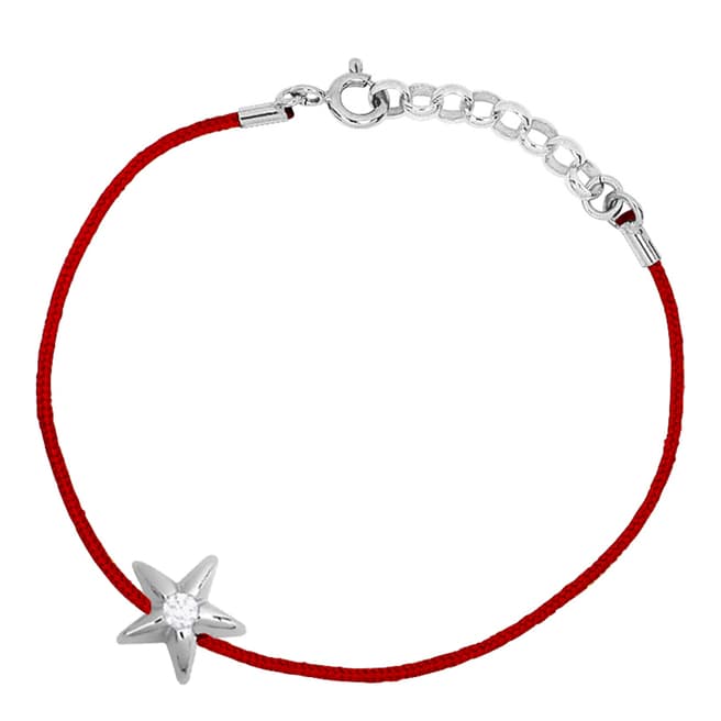 Only You Red/Silver Star Diamond Bracelet 0.05Cts