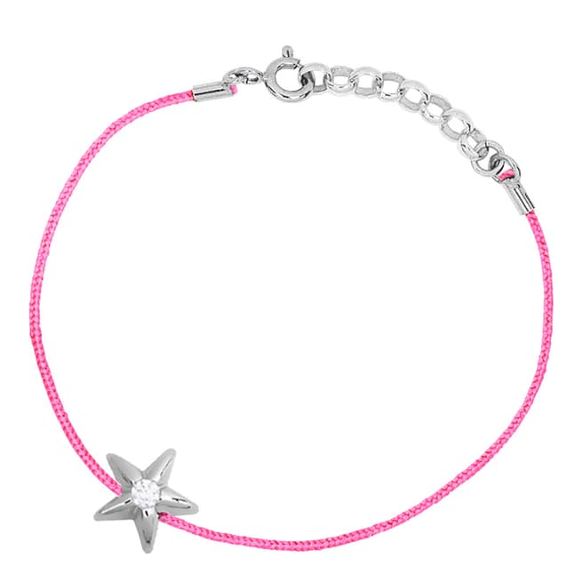 Only You Pink/Silver Star Diamond Bracelet 0.05Cts