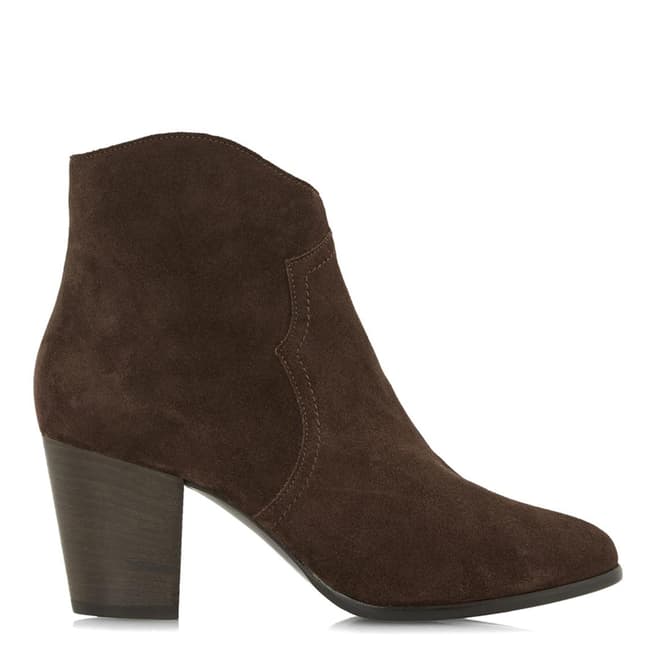 Dune Brown Suede Priscila Ankle Boots