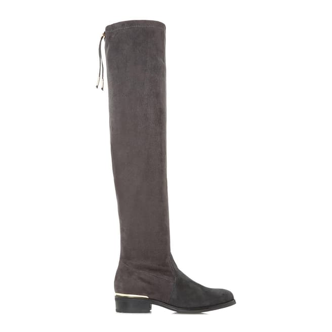 Dune Grey Suede Taliah Over The Knee Boots