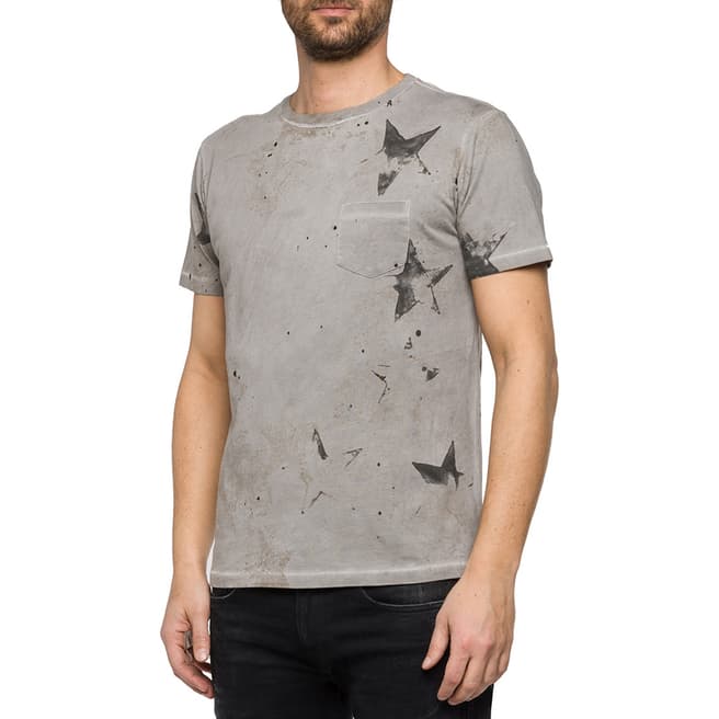 Replay Men's Grey Vintage Star T-Shirt