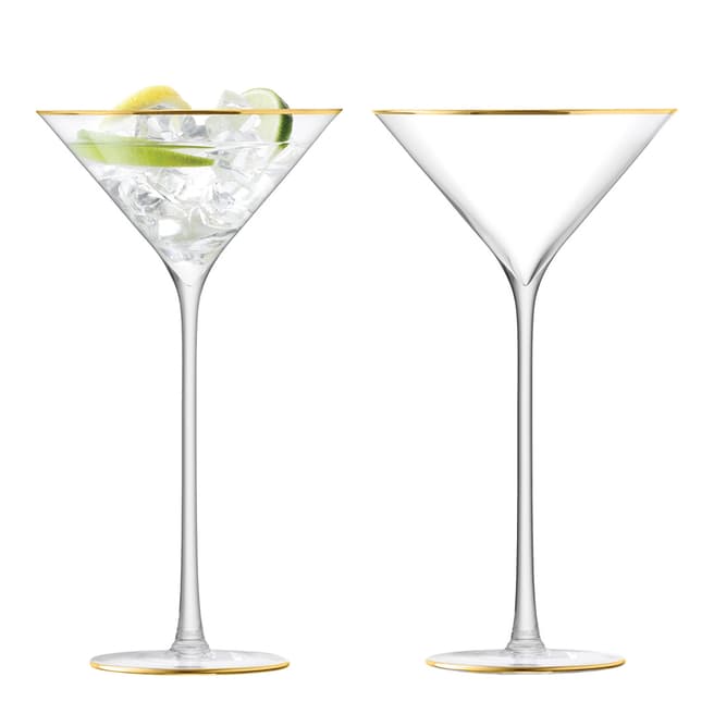 LSA Set of 2 Gold Celebrate Cocktail Glasses