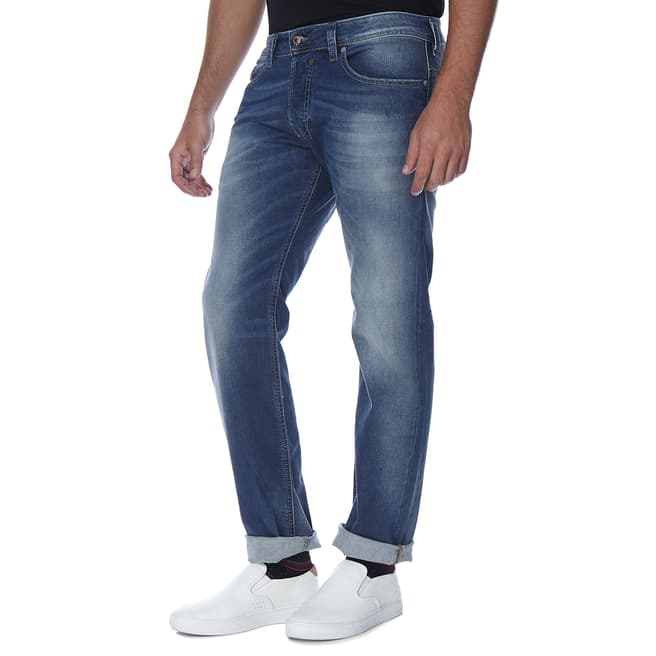 Diesel Mid Blue Safado Stretch Straight Fit Jeans