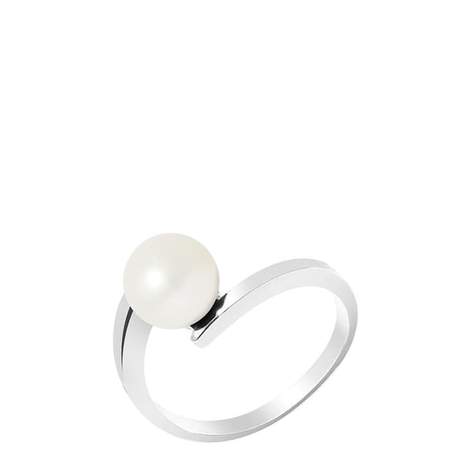 Manufacture Royale Silver Shifted Ring with Natural Freshwater Pearl 7-8 mm