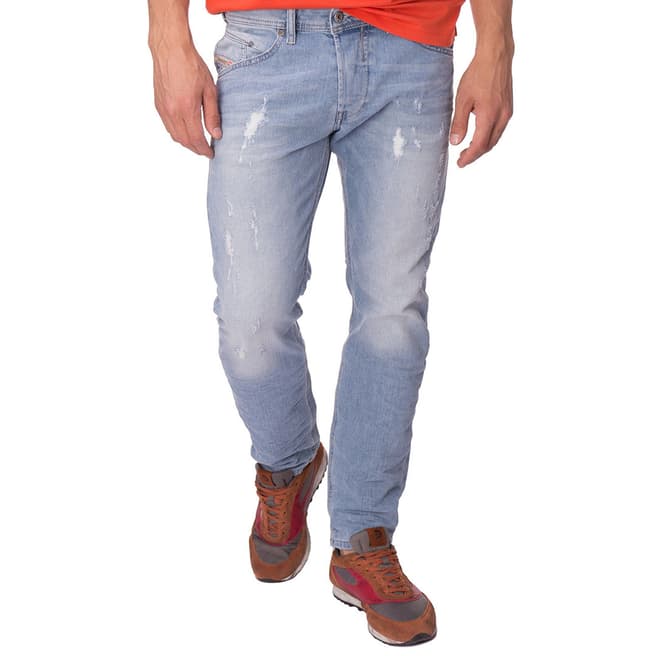 Diesel Light Blue Belther Distressed Stretch Jeans