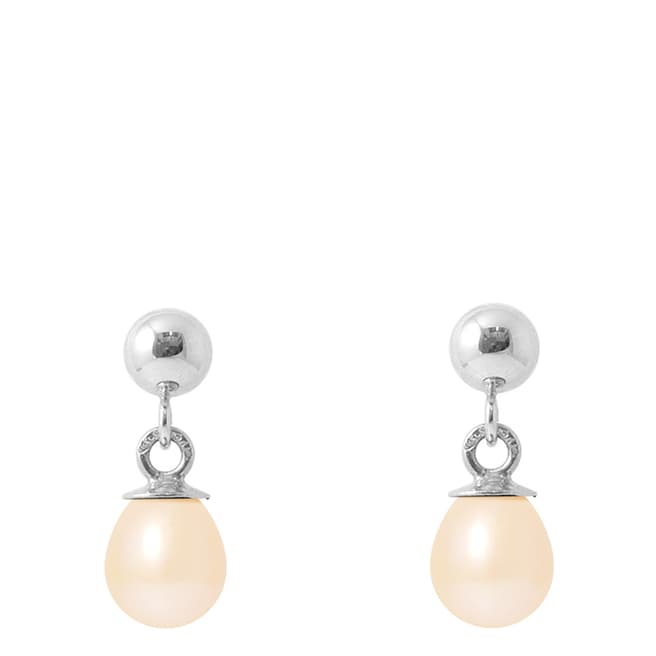 Perlinea Pearls Silver Earrings with Natural Pink Freshwater Pearls 5-6 mm