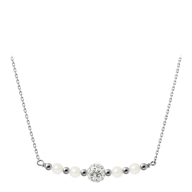 Manufacture Royale Silver Necklace with 4 Natural Freshwater Pearls 4-5 mm