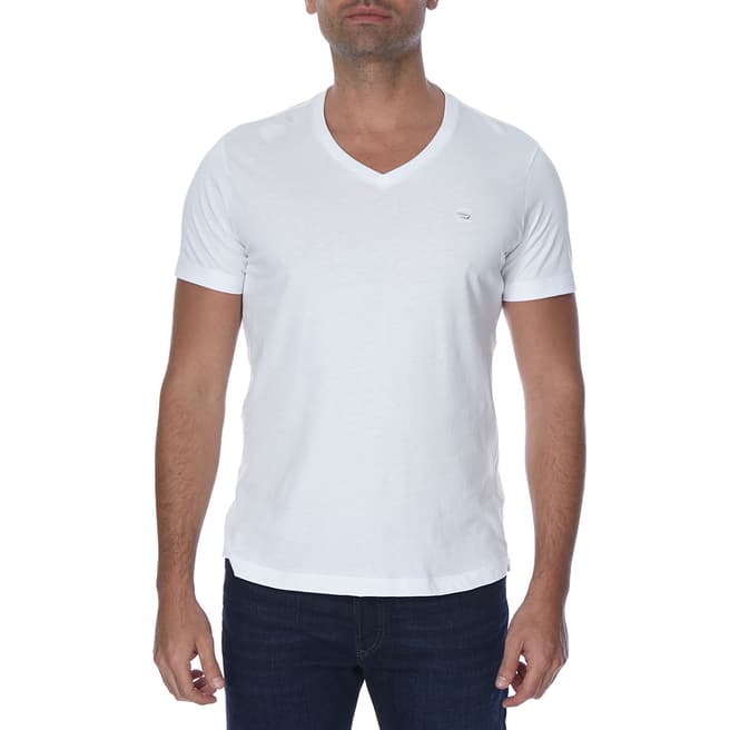 Diesel White Therapon Plain Cotton T-Shirt