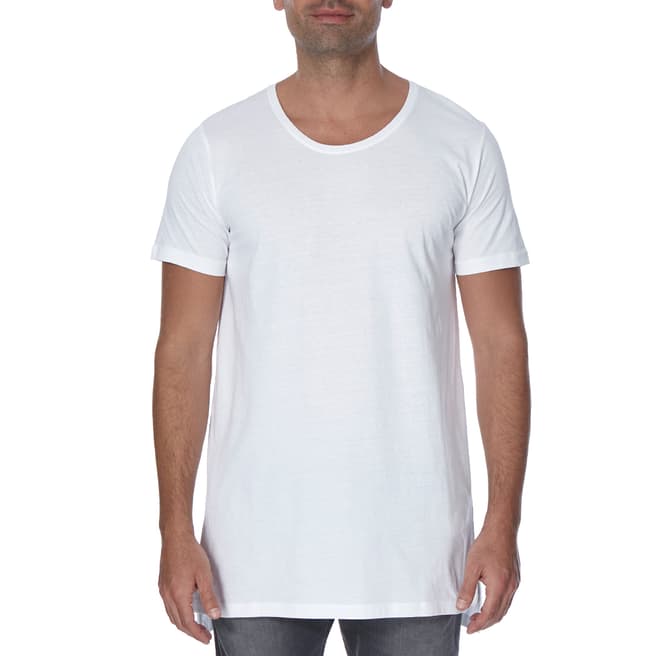 Diesel White Marcuso Long Cotton T-Shirt 