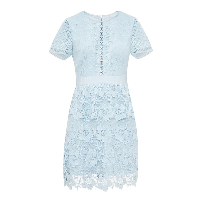Ted Baker Baby Blue Dixa Layered Lace Skater Dress
