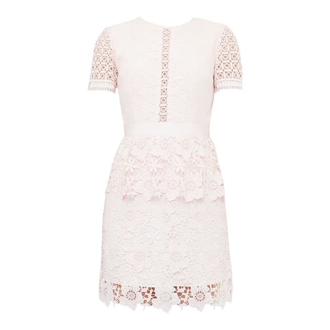 Ted Baker Baby Pink Dixa Layered Lace Skater Dress