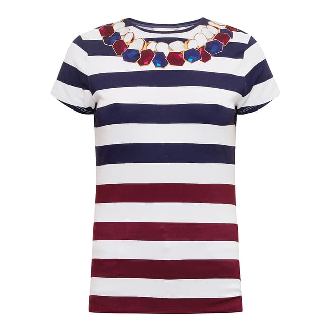 Ted Baker Navy Danilyn Rowing Stripe Fitted T-Shirt