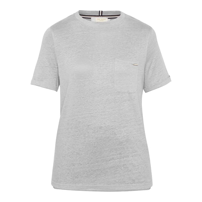 Ted Baker Grey Harlaa Square Linen T-Shirt