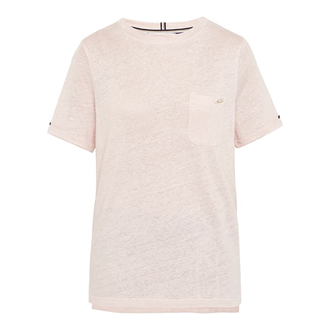 Ted Baker Nude Pink Harlaa Square Cut Linen T-Shirt