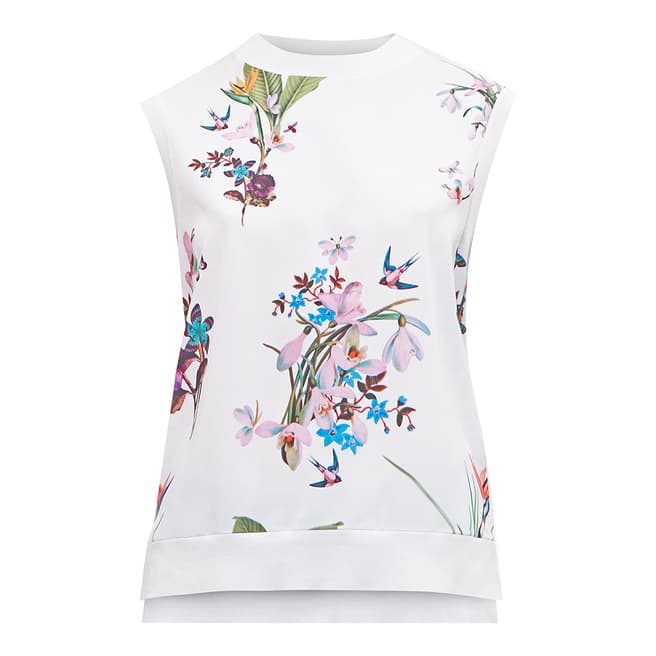 Ted Baker White Pueto Tropical Oasis Sleeveless Jumper