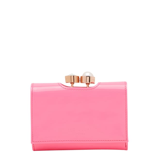 Ted Baker Bright Pink Alix Pearl Bobble Small Leather Purse