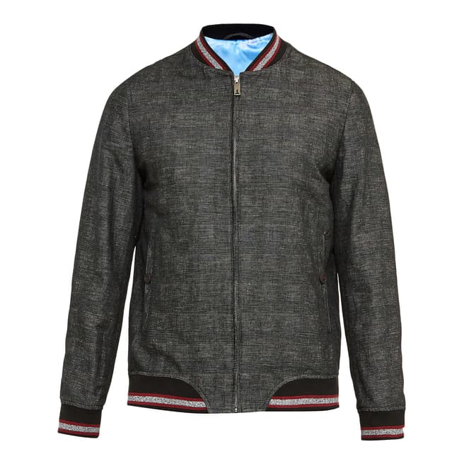 Ted Baker Charcoal Reactiv Checked Bomber Jacket
