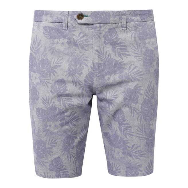 Ted Baker Navy Flowsho Printed Oxford Shorts