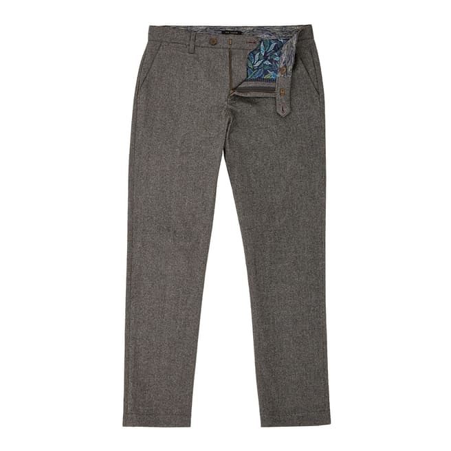 Ted Baker Charcoal Classy Classic Fit Brushed Trousers