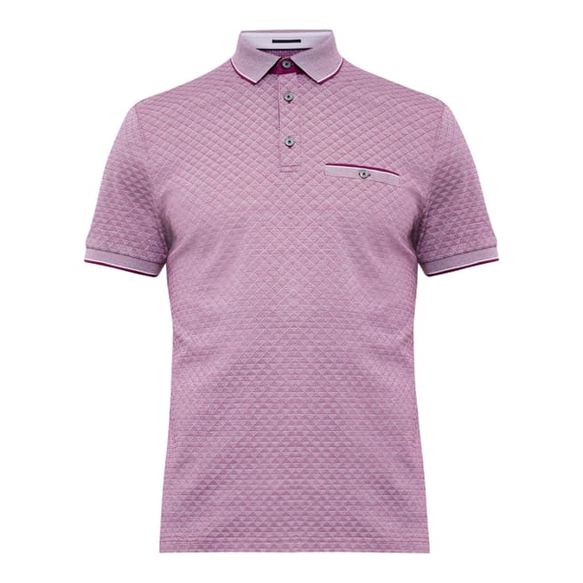 Ted Baker Purple Utah Oxford Jacquard Polo Shirt